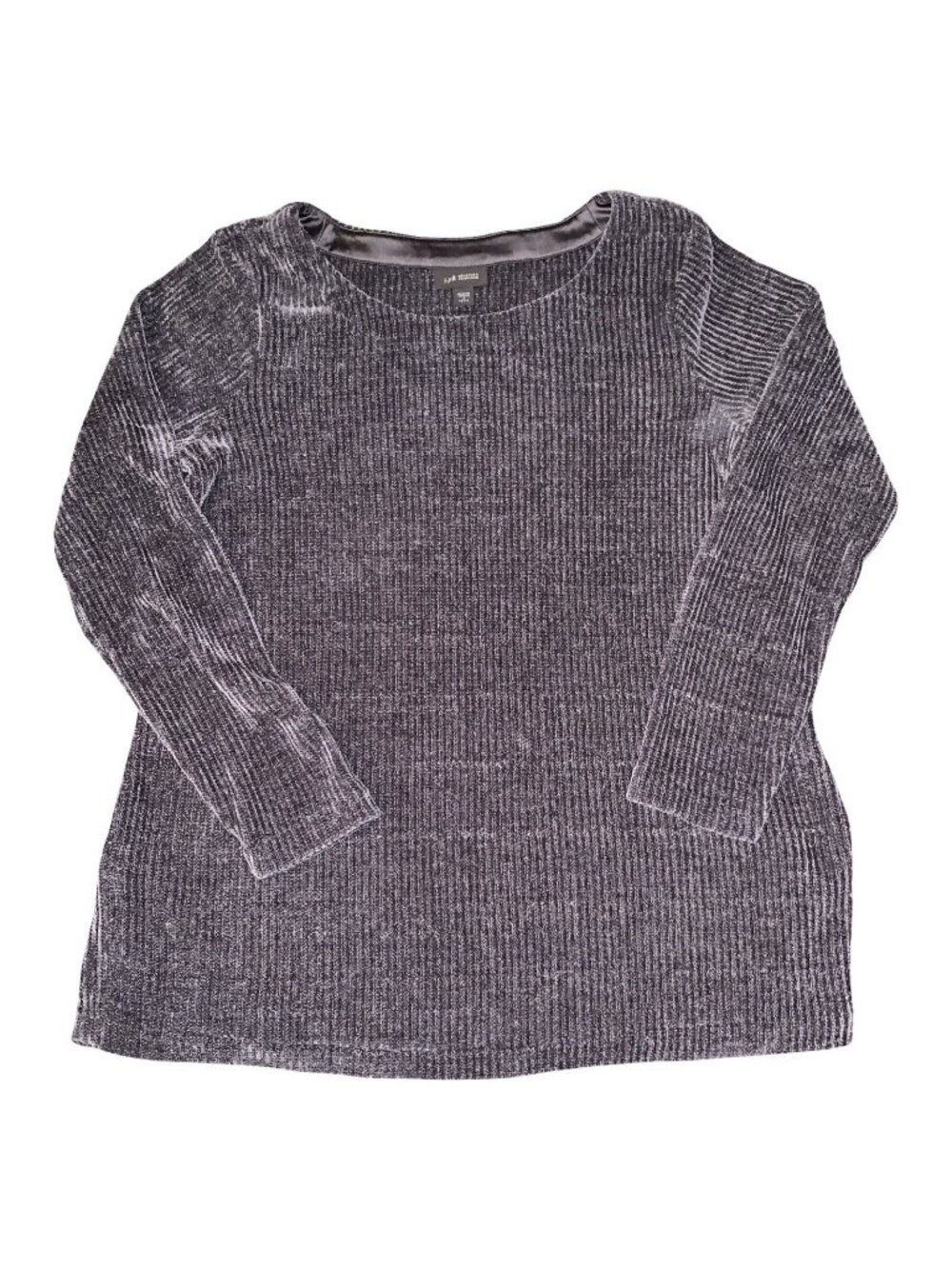 J Jill Sweater Womens Small Gray Velour Wearever Collection Tunic travel Flowy